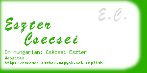 eszter csecsei business card